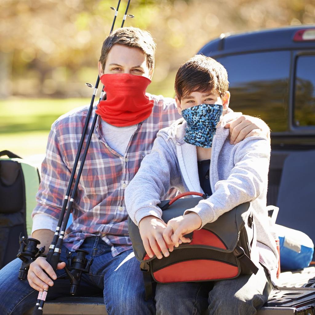 uxcell Summer Neck Sun Protection Face Fishing Neck Unisex Cooling and Breathable Bandana for Outdoor Camouflage Pink 2-Pack Gaiter, Mask, Warmer,