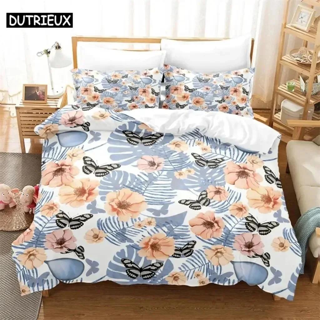 Luxury New 3D Print Flowers Comfortable Duvet Quilt Cover Pillowcase Bedding Set Children Bedroom Decoration Home Textile