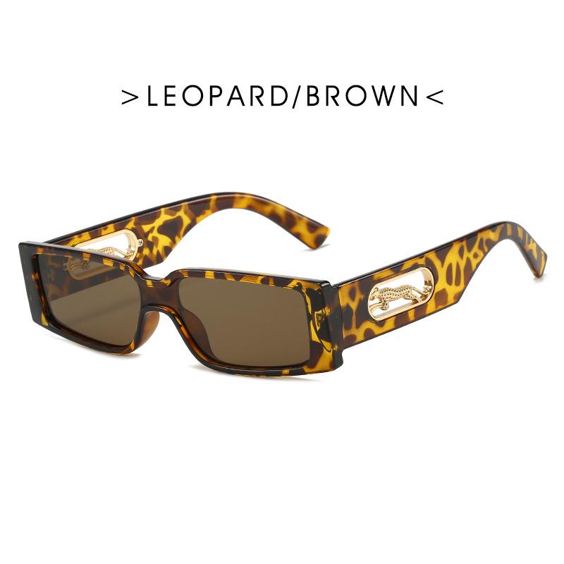 Retro Leopard-Print Square Sunglasses: Trendy Small-Frame with Unique Design