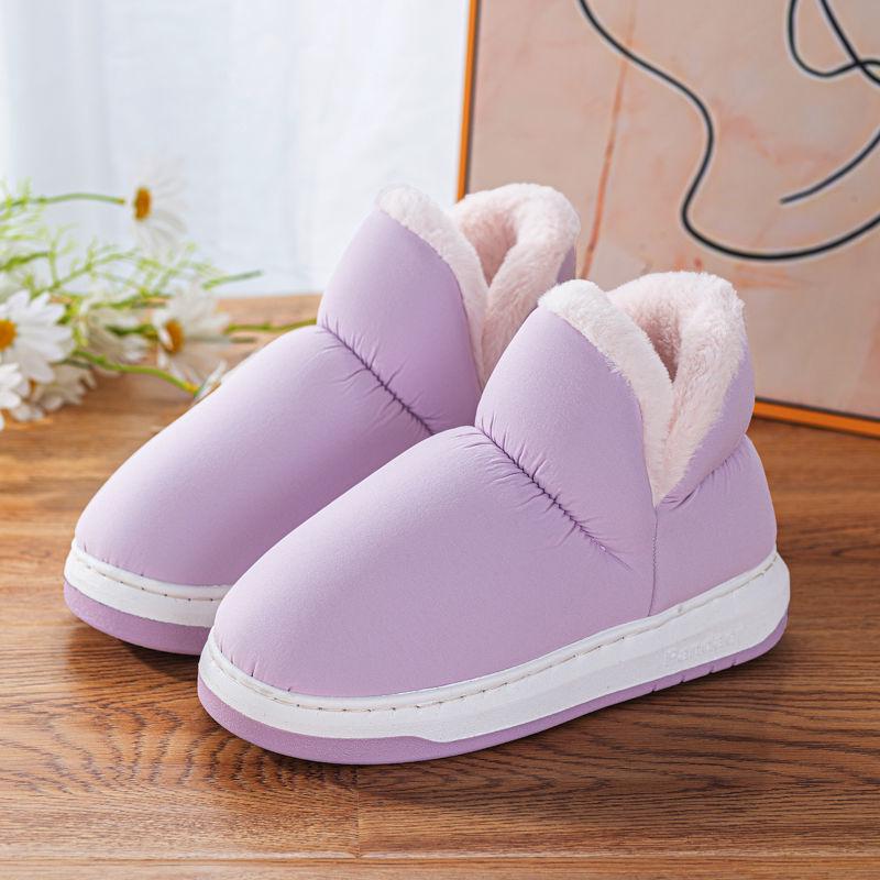 

Уютные зимние плюшевые тапочки: Для помещений/улицы, Нескользящий, Плотный хлопок, Унисекс дизайн. 35-36 (fits 33-34)