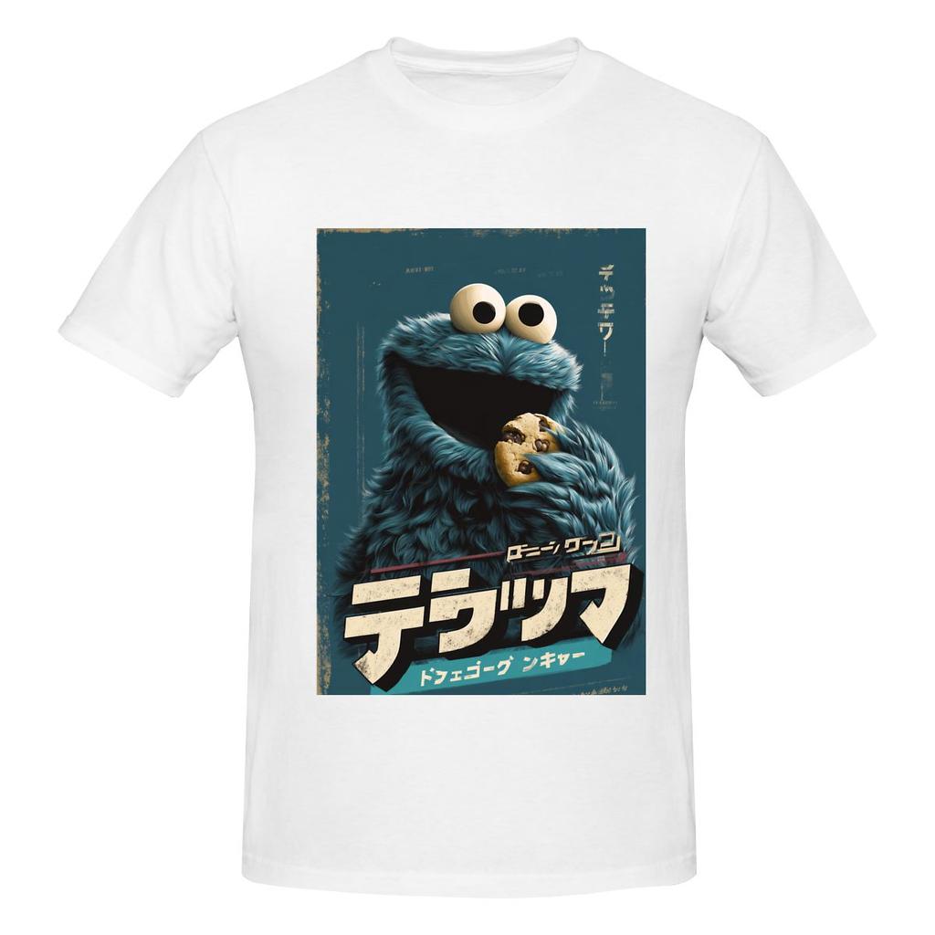 Vintage Blue Cookie Monster Travel Tshirt Niche Sweet Cool Sweatabsorbing And Quickdrying Tees