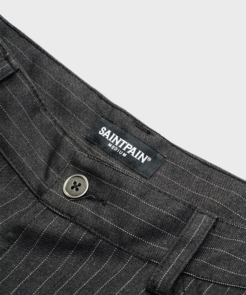 SAINTPAIN Sp Twist Stripe Wide Slacks Black