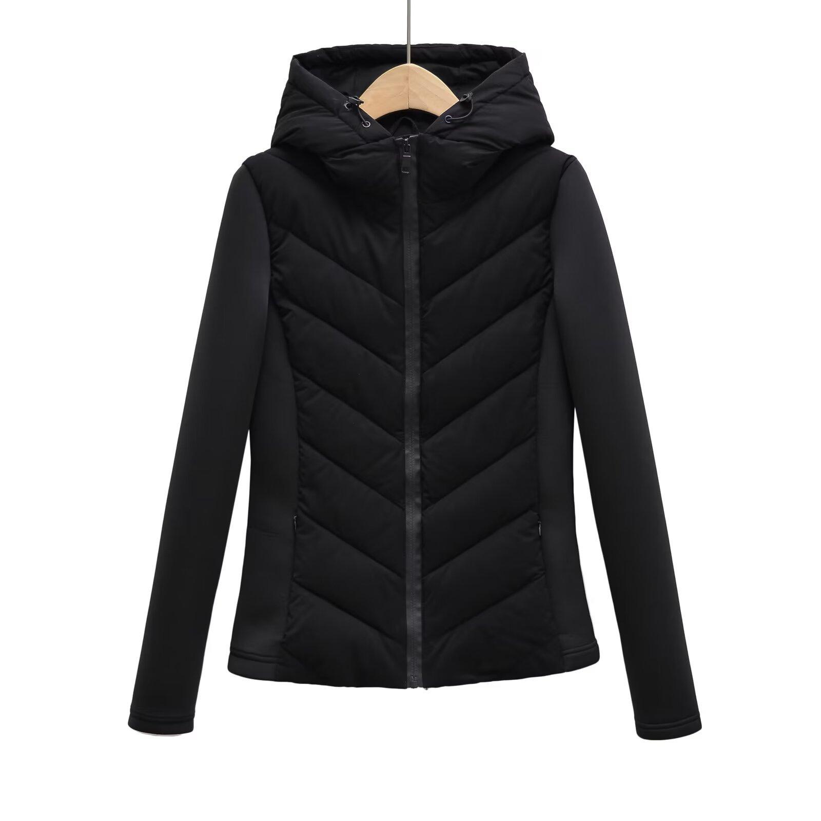 Autumn Winter Women`s Elegant Patchwork Hooded