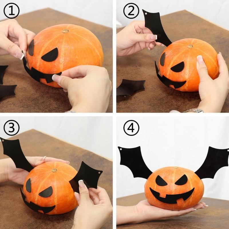 Halloween Pumpkin Decorating Inserts Craft Halloween Game Activities Party Favor Eyes Mouth for Glass Window