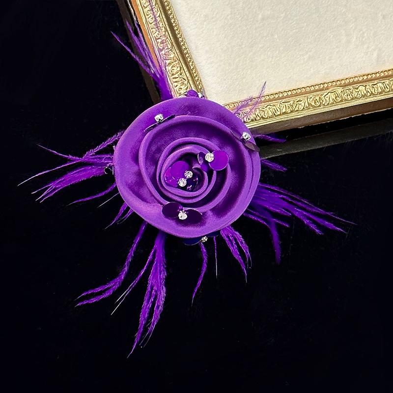 

1 шт. Бліскітки Темперамент Нагрудні квіти Виконавчі прикраси DIY Advanced Feeling Додайте діаманти Квіткові аксесуари з перо