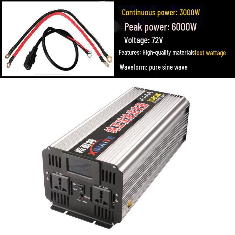 Pure Sine Wave Inverter 3000W/2000W/1000W, 12V/24V/48V to 220V for Car and Home Use