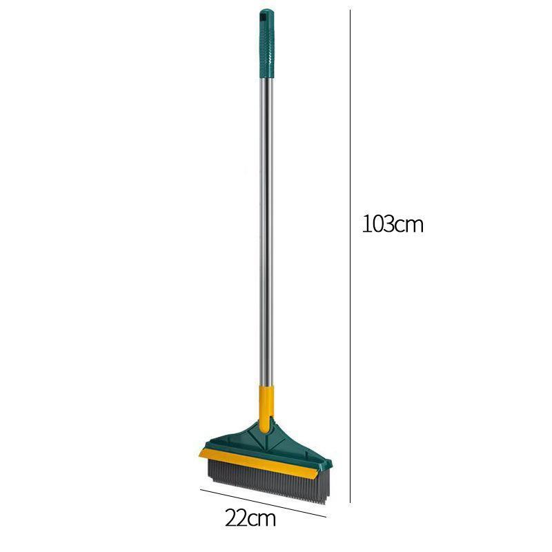V Shaped Crevice Floor Scrub Brush With Stiff Bristles And Water Squeegee For Bathroom Kitchen Deep Cleaning