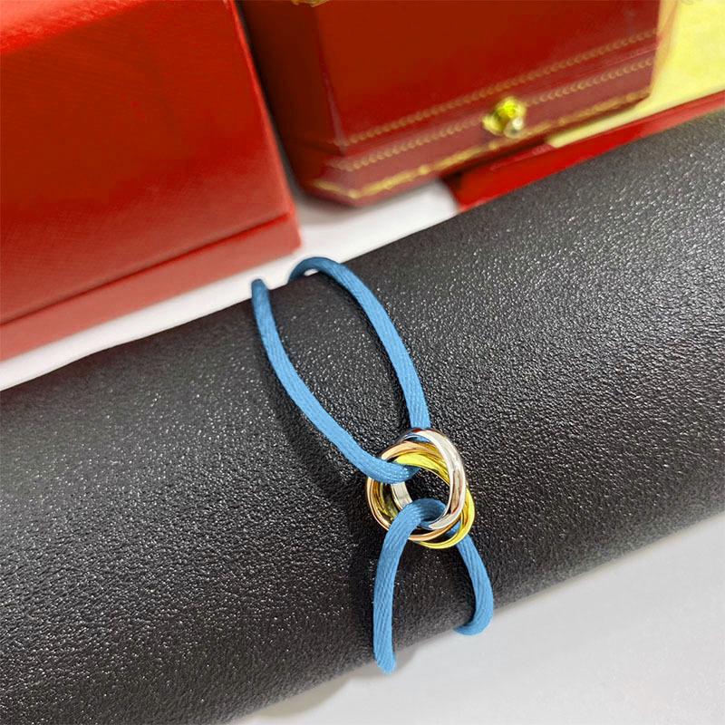 Three-Color Hand-Woven Red Rope Bracelet: Lucky Valentine's Gift for Couples.