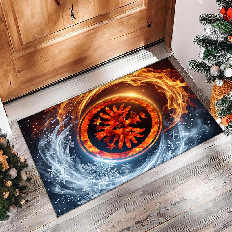 Eintracht Frankfurt Football Print Crystal Velvet Rug, Comfortable Water Absorbent Non Slip Indoor Floor Carpet