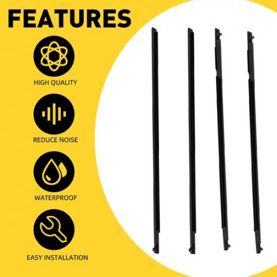 4X Door Moulding Window Trim Seal Belt Weatherstrip For Mazda3 BK Sedan 2004-09