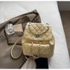 Schoolbag Diamond Embroidery Thread Women's Backpack 1011 New Versatile Chain Backpack Exquisite Super Fire Small Schoolbag Travel Bag