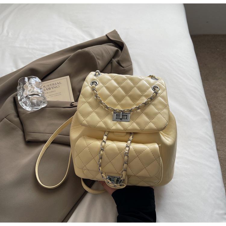 Schoolbag Diamond Embroidery Thread Women's Backpack 1011 New Versatile Chain Backpack Exquisite Super Fire Small Schoolbag Travel Bag