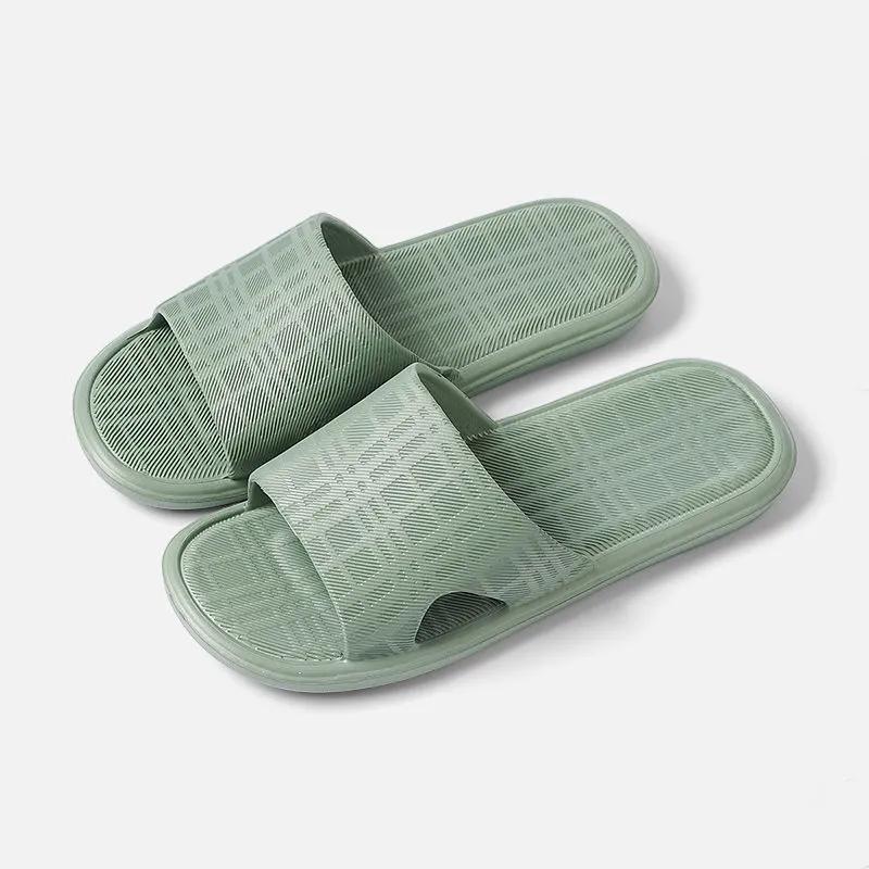 Men's Indoor Plus Size Slippers Spring Summer Outdoor Couple Slippers Women's Solid Color Non-slip Flat Bathroom Slippers