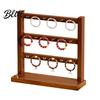 Earring Ring Storage Wooden Jewelry Organizer Durable Display Stand Multiple Layers Space Rustic Wood Saving Rack for Necklaces Bracelets