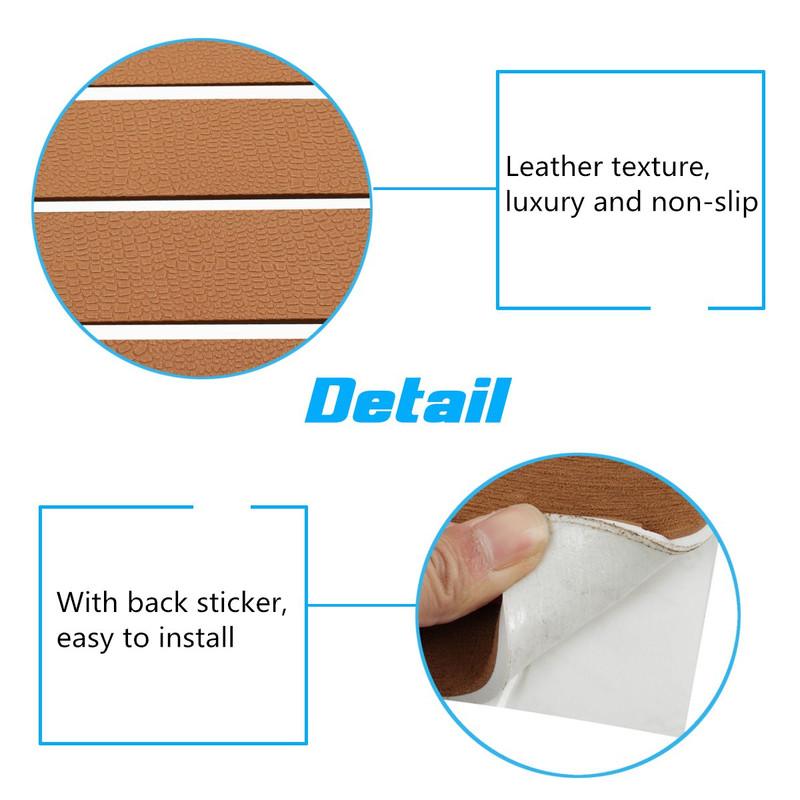 Self-Adhesive 2400x900x6mm Foam Teak Decking EVA Foam Marine Flooring Faux Teak Boat Yacht Accessories