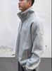 Men's Heavyweight Loose Half-Zip Hoodie – Versatile Spring/Autumn Outerwear with Stand-Up Collar and Unique Design