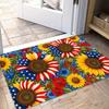 1pc, 2D Flat Printing, American Country Style Sunflower Floral Pattern Indoor Mat, Colorful Non-Slip, Machine Washable Polyester Carpet, Suitable for