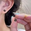 Black Flower Stud Earrings