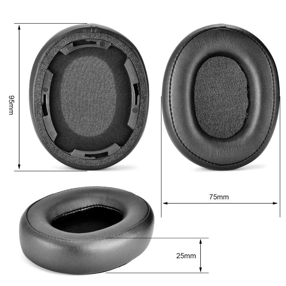 1Pair Protein Leather Ear Pads Memory Foam Soft Headset Earmuff Replacement Ear Cushion for Audio Technica ATH-SR50BT