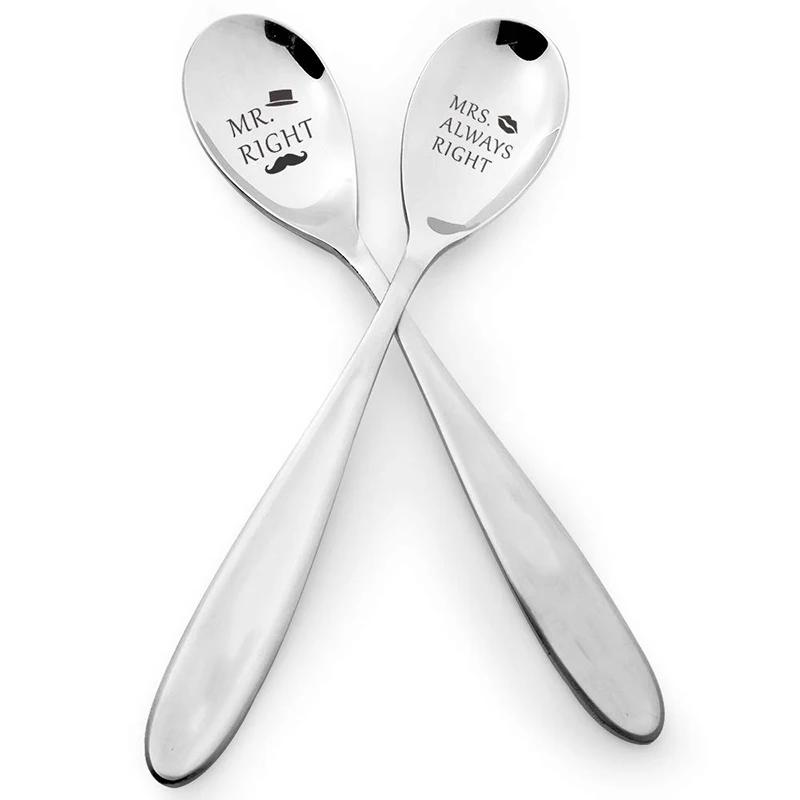 

Wedding Engagement Parents Anniversary Vow Renewal Valentine s day Christmas birthday Gift Mr. Right Mrs. Always Right spoon