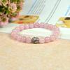 VIHAAN Rose Quartz Bracelet With Buddha Head Charm Bracelet Crystal Stone For Reiki Healing And Crystal Healing Love Attraction for Men & Women (Ros