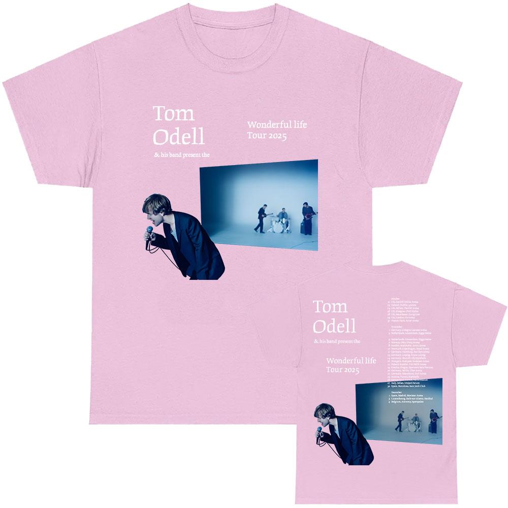 Tom Odell His Band Present The Wonderful Life Tour 2025 Tshirt Cotton Short Sleeve Male Tshirts Oneck Singer Print T Shirt