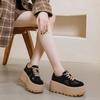 Fashion High Quality 8CM Genuine Leather Breathable Fashion Chunky Sneaker Flats Booties Boots Spring Autumn Women Vulcanize Shoes