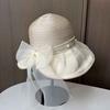 Summer New Bow Mesh Yarn Streamer Sunscreen Hat Women's Organza Sunshade Basin Hat UV Protection Sun Hat