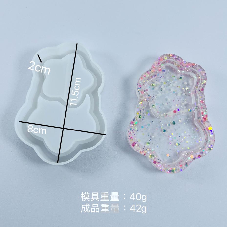 1 Pcs Double Heart Shape Tray Resin Mold Cloud Coaster Silicone Molds DIY Five-pointed Star Epoxy Resin Storage Dish Plate Mould