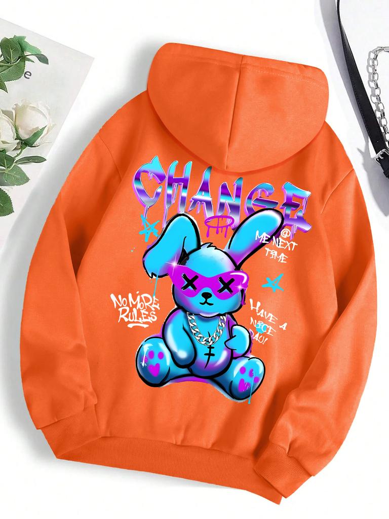 Unisex Hoodies & Sweatshirts Rabbit Cartoons Print Sweatshirt Fashion Casual Oversize Clothing Hoodies