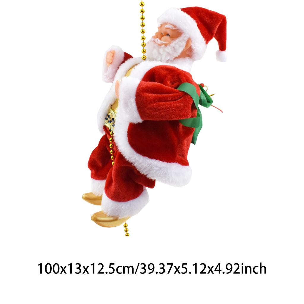 Electric Climbing Rope Santa Claus Climbs Up and Down Christmas Tree Pendant Ornament for Indoor Party Home Ornaments Gift