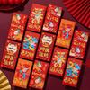 6pcs Cartoon New Year Red Envelopes Hongbao 2026 Horse Year Spring Festival Red Packets Traditional Blessing Words Money Pouch