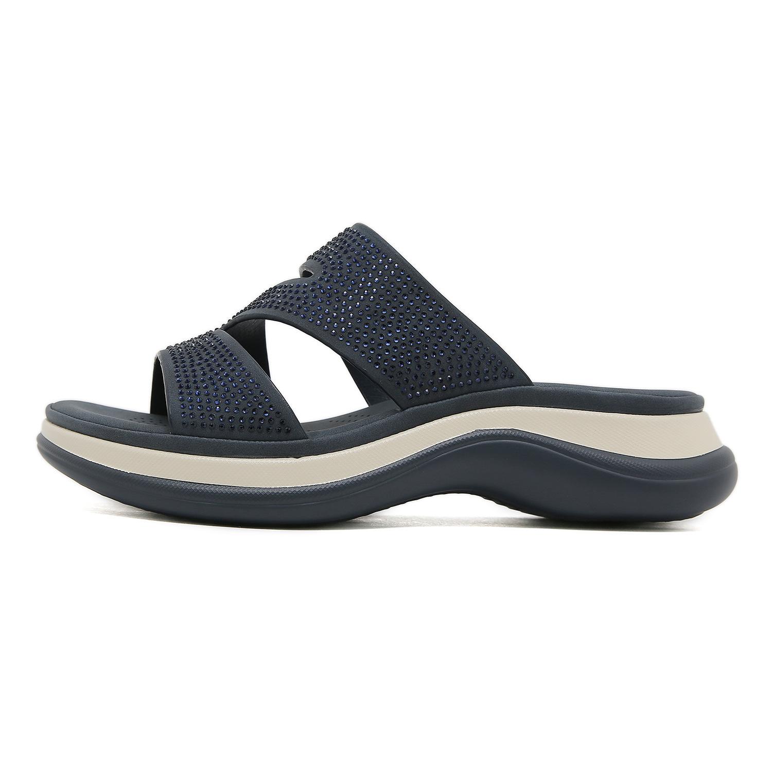 

Новые женские шлепанцы большого размера на толстой подошве со стразами, легкие и милые, модные женские 41