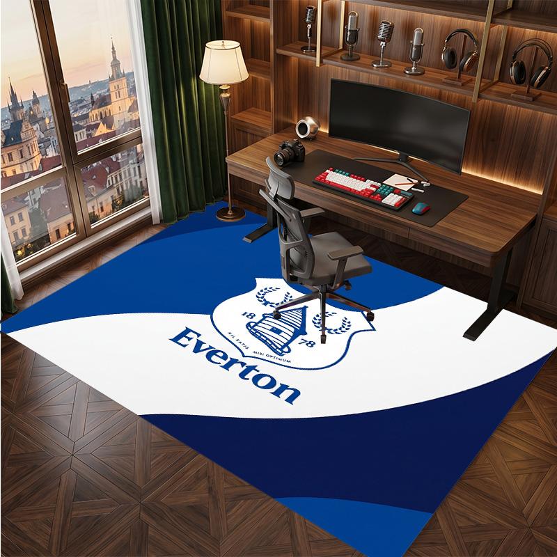 Tappeto in Velluto di Cristallo con Stampa Calcio Everton, Comodo Assorbente d'Acqua Antiscivolo Tappeto per Pavimenti Interni