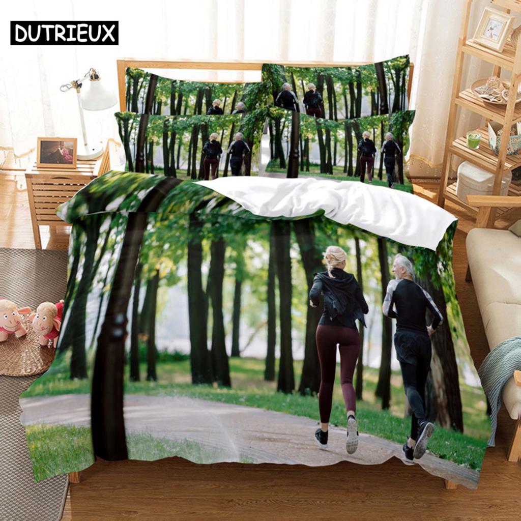 Komplettes Bettbezug-Set mit Kissenbezug - King, Doppel, Queen, Twin, Einzel, Full Größen für Kinder und Erwachsene, 3D Landschaftsdesign