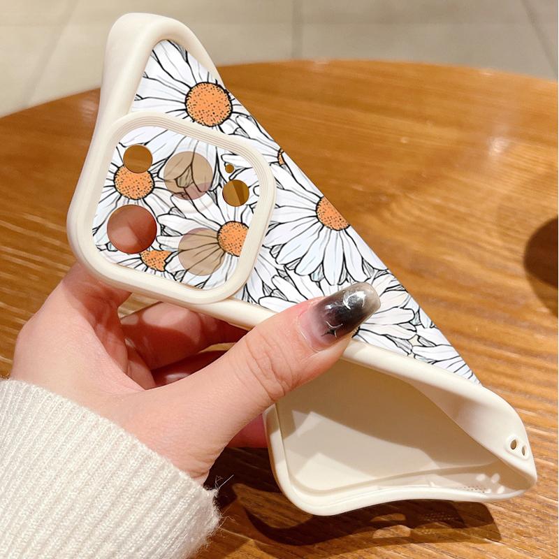 For iPhone 16 Pro Max Phone Case For iPhone 16e 15 14 13 12 Pro Max Plus 11 XR XS Flower Print Phone Case TPU Soft Shockproof Case Cover