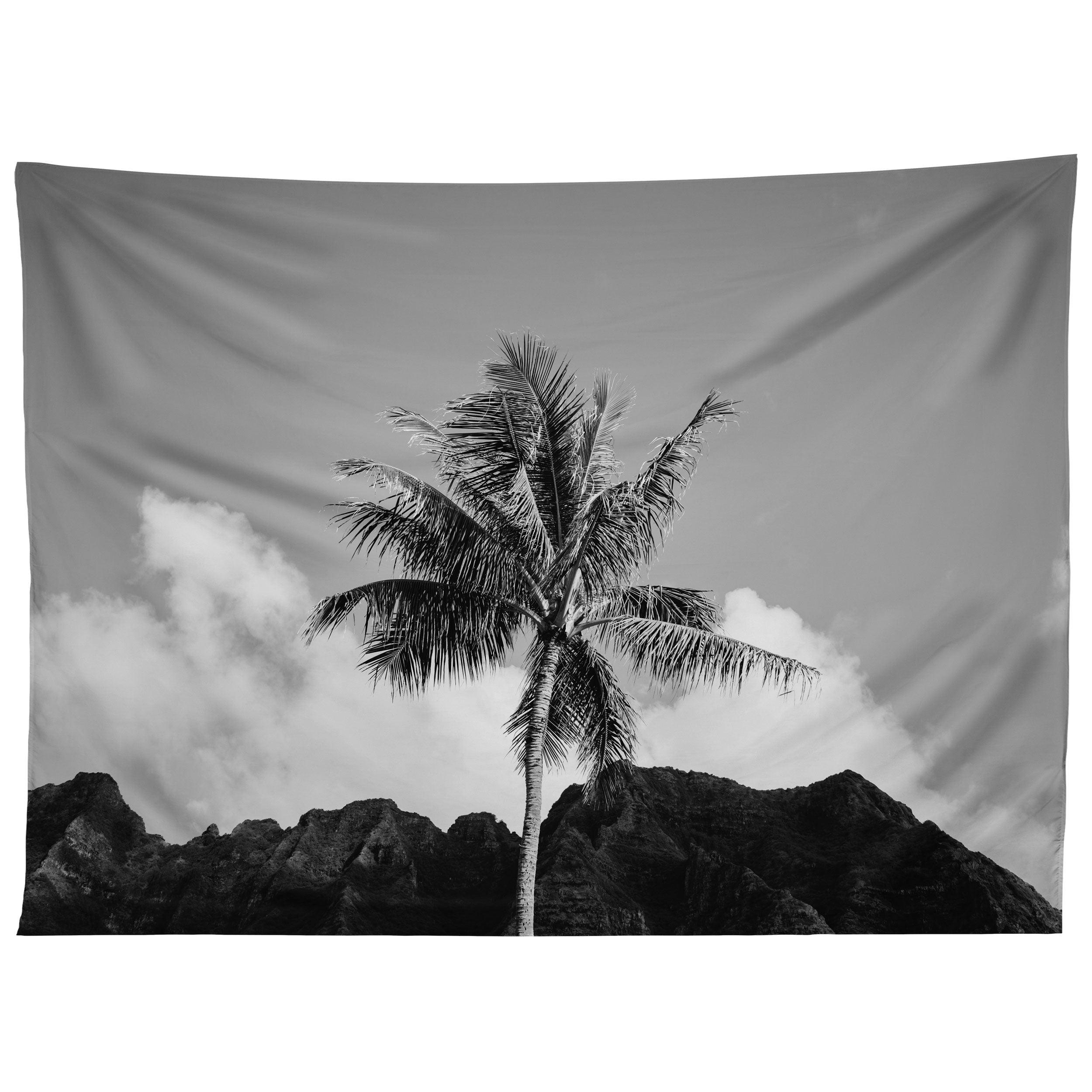 MONOCHROME HAWAIIAN PALM tapestry 75x100