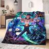 Jujutsu Kaisen Deluxe Print Flannel Blanket, Cute Cartoon Pattern for Sofa Bed, Cozy Home Decorative Throw, Portable Travel_LIAN