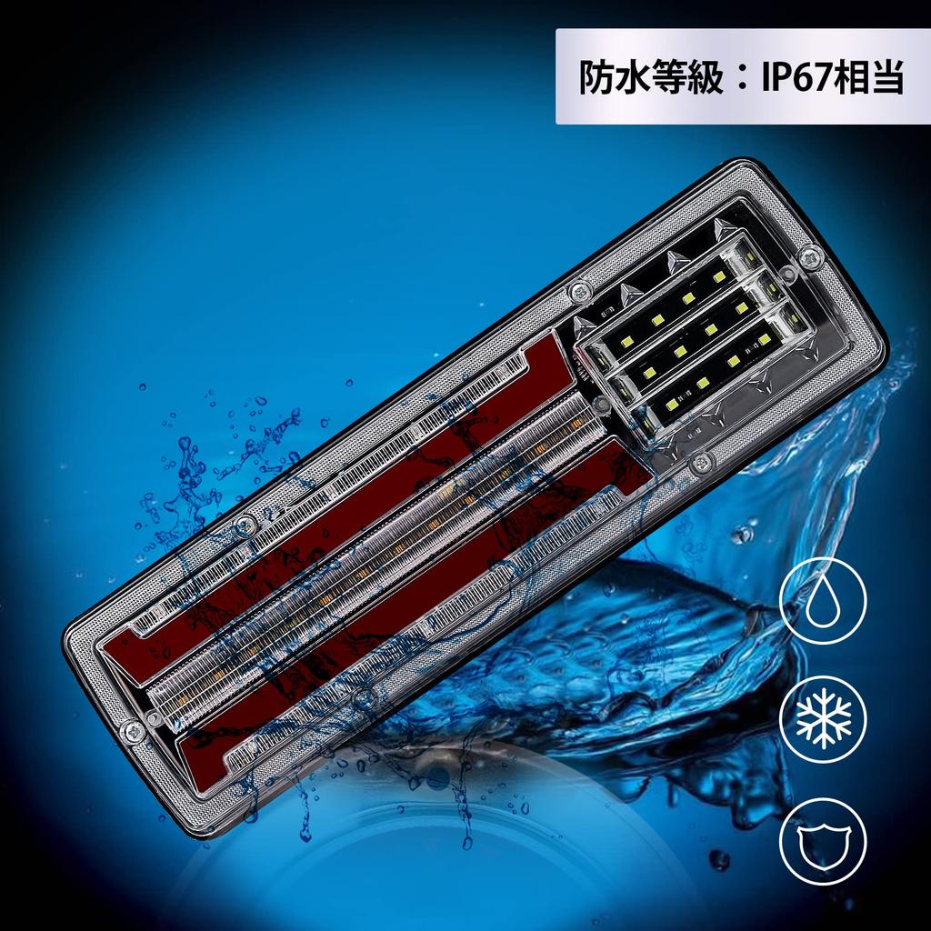 Biqing Trailer Brake 24V Rear Tail Truck Reverse Stopper Flowing Turn Signal Indicators for Car Tractor Trailer Camper Lights, Lights, 2-Piece