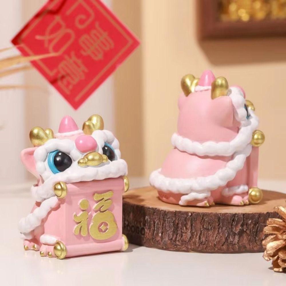 Cartoon Cute Lion Ornament Chinese Style Spring Festival Ornaments  Car Accessories