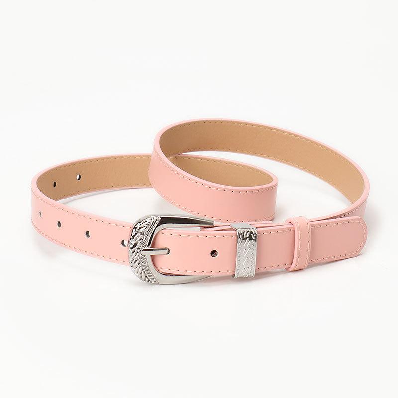 Women S Personalized Engraved Pin Buckle Belt Dress Coat Decoration Wide Belt Belt Women розовый