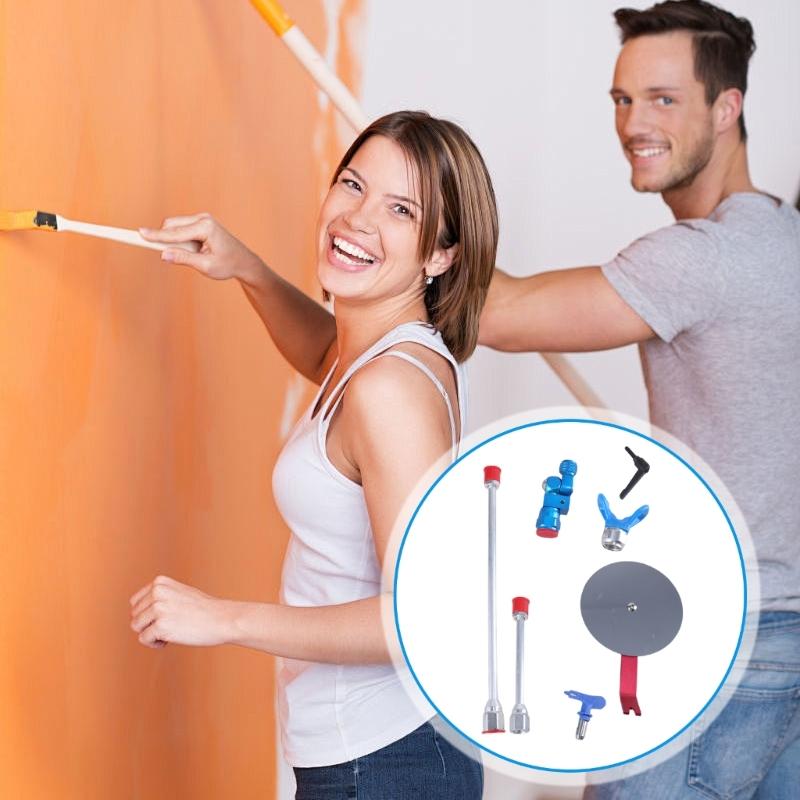 Spray Guide Accessory Tool with Airless Paint Sprayer Extension Rod and Nozzle Tip for Most Airless Paint Sprayer