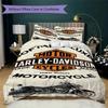 Classic Harleydavidson Motorcycle Style Threepiece Set 1 Duvet Cover 2 Pillowcase Without Core Without Core Bedding Set