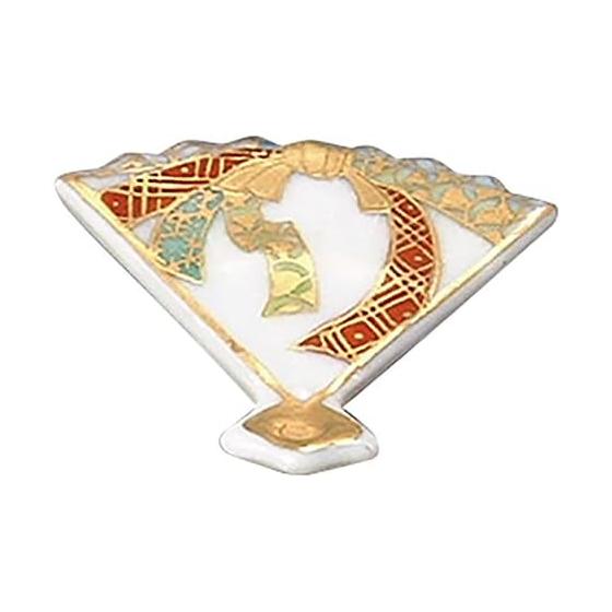 Kyo-yaki Kiyomizu-yaki Chopstick Rest, Multi, 5x4.5cm, Hozan Kiln, Suehiro, hfy012, Set (in wooden box), Phoenix, Shrimp, Taba-neshi, Gold Leaf,