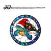 Transparent Acrylic Decor Christmas Wreath Ornament, 2D Flat Stained Glass Style Hanging Festival Ornament Decoration, Double-sided Decorative Pendant