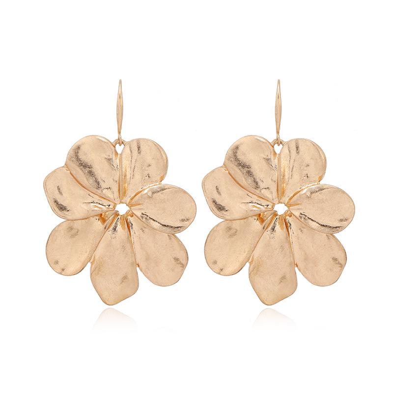 2022 Summer Minimalist Gold-Plated Petal Earrings - European & American Creative Alloy Design