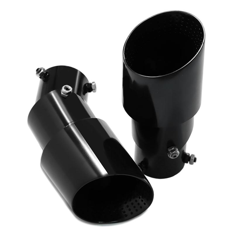 1PCS 1.77-2.55 Inch(4.5cm-6.5cm) Adjustable Inlet Exhaust Tips Bolt-On Design Matte Black Stainless Steel Exhaust Tailpipe Tips