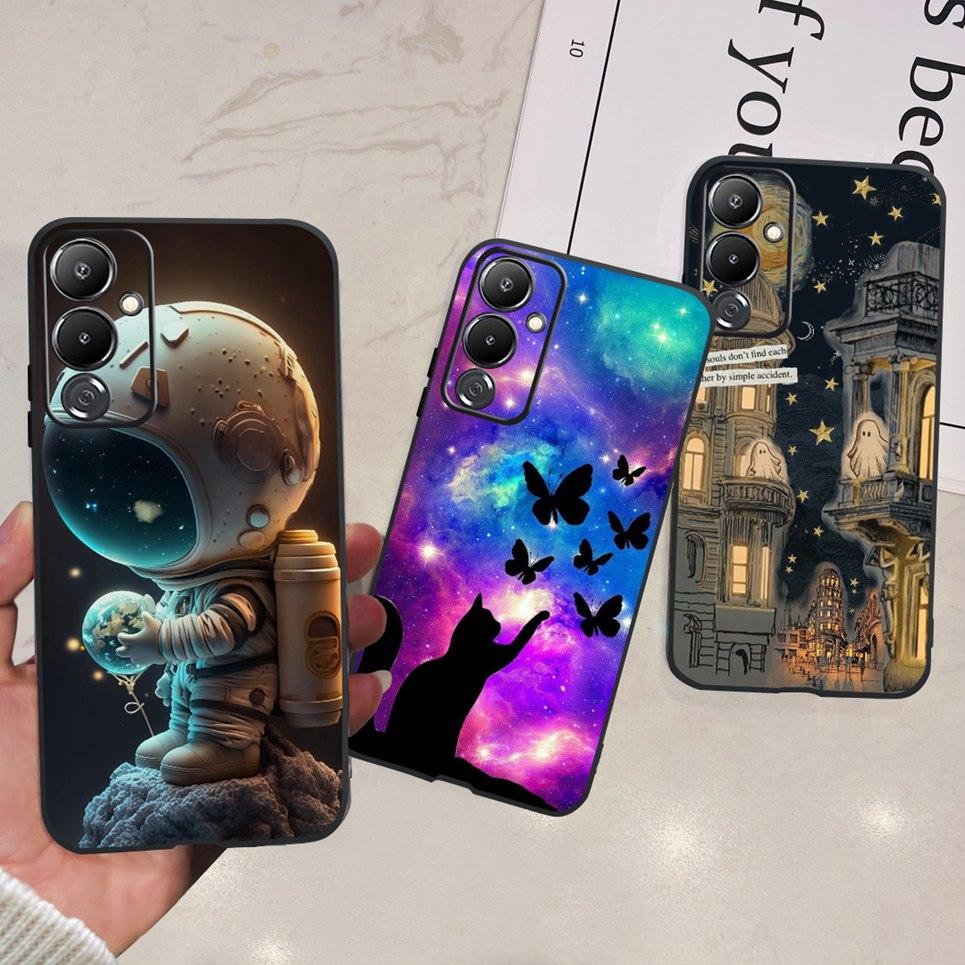 For Tecno Pova 4 / Pova 4 Pro Case Back Cover Skull Dragon Cool Style Cartoon Coques Soft Black Silicone Bumper For LG7n LG8n