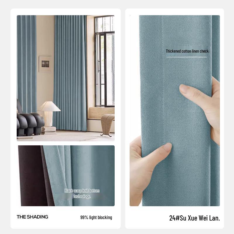 Perdele Blackout Shaoxing: Design Modern Minimalist, Bumbac-In Gros, Blocare Soare, Izolare Termică, pentru Dormitor și Living.