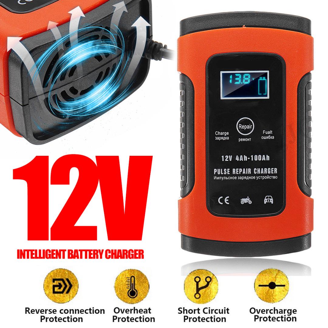 

Pdtoweb 12V ЖК-импульсное ремонтное зарядное устройство для автомобиля, мотоцикла, AGM гель, мокрая свинцово-кислотная батарея